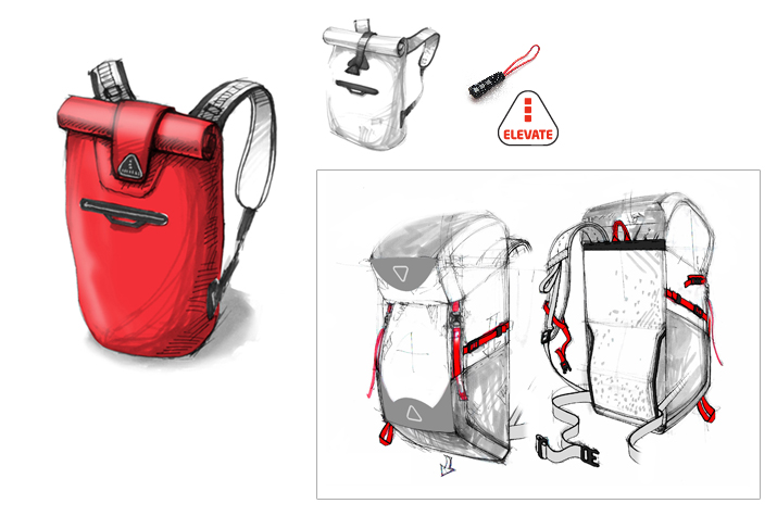 create an original bag concept detail sketch 3d