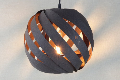 twisted modular lamp made from coffee